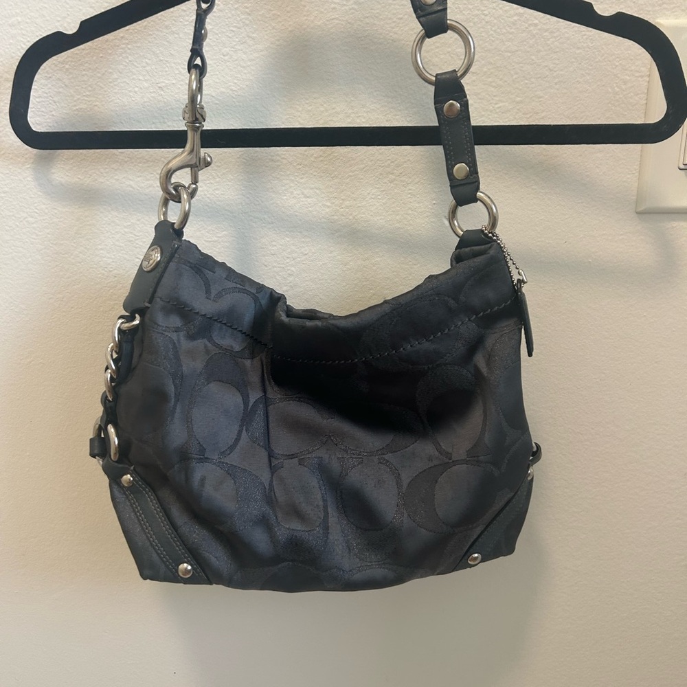 Coach Black Signature Shoulder Bag